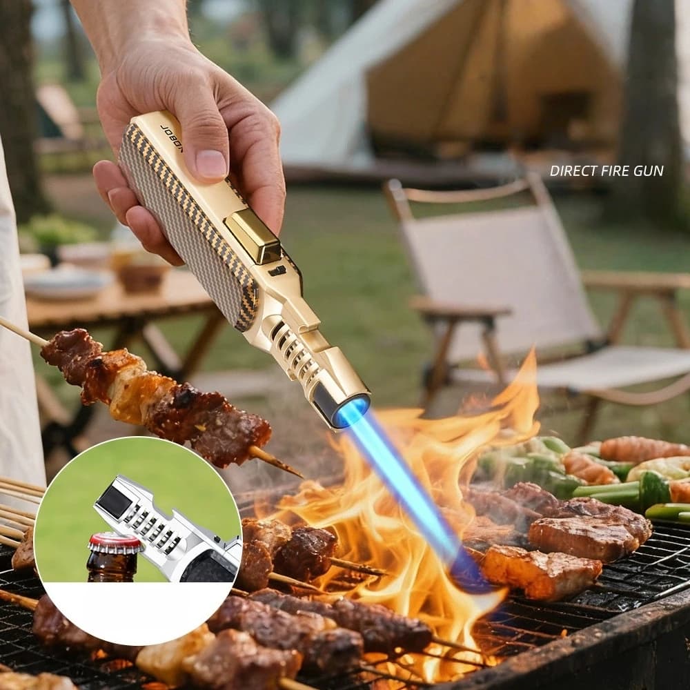 JOBON 1300 ° Large Flame Spray Gun Lighter Windproof Direct Spray Flame Outdoor Kitchen Cigar with Bottle Opener Lighter - image 3
