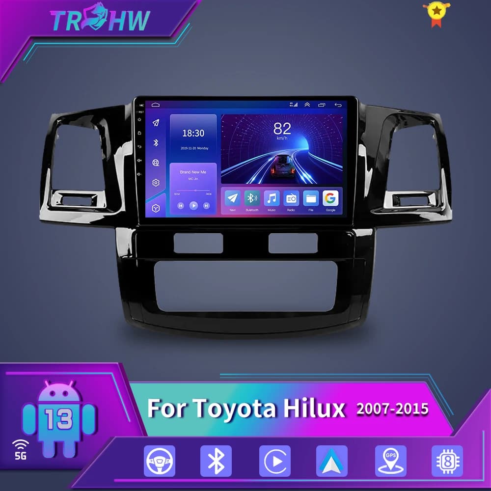 For Toyota Fortuner HILUX Revo Vigo 2007-2015 Multimedia Video Player Stereo GPS Android 16 2din Carplay Car Radio