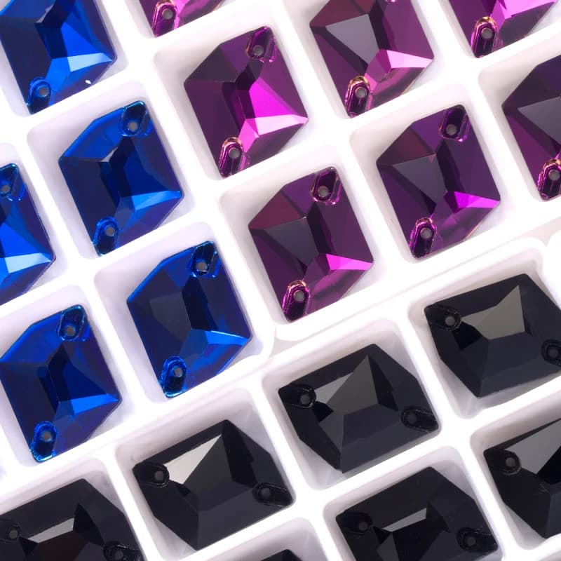 AAAAA Rhombus Rhinestones For Needlework Sew On Stone Color Crystal Glass Rhinestone Sewing DIY Garment Dress Accessories - image 3