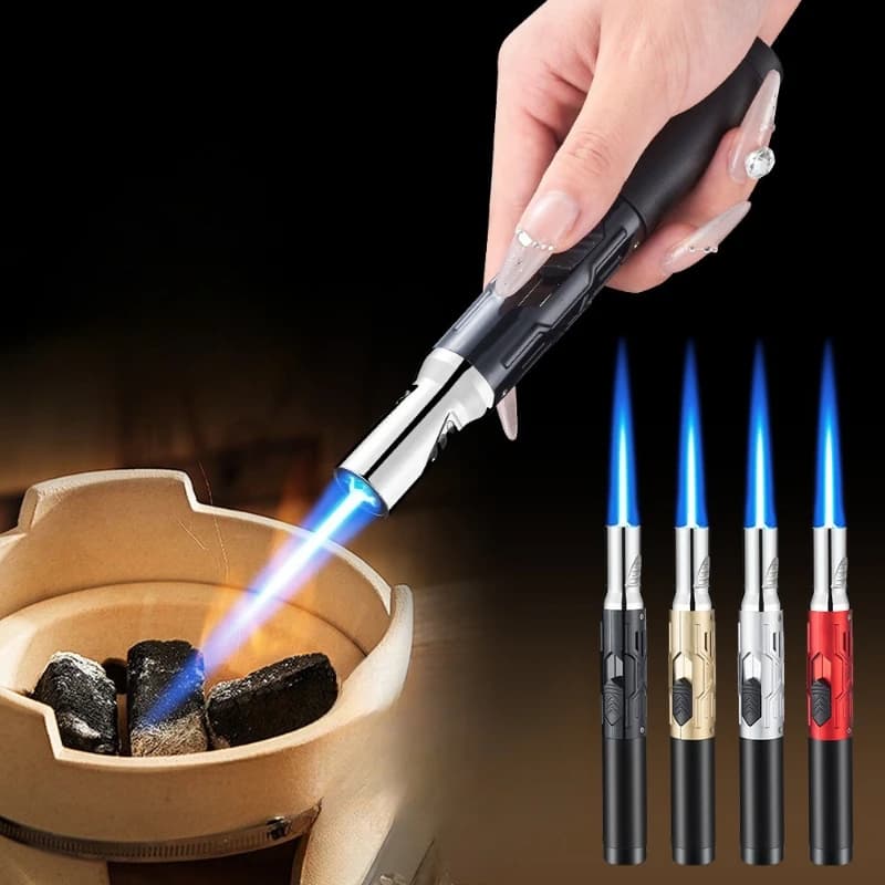 New High Temperature and High Power Spray Gun Lighter Metal Windproof Flame Spray Cigar Outdoor Butane Inflatable Torch Lighter - image 3