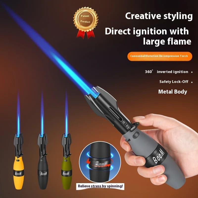 Powerful Metal Windproof Turbo Jet Butane Gas Lighter Barbecue Kitchen Torch Cigar Accessories Ignition Gadgets Bowling Shape - image 6