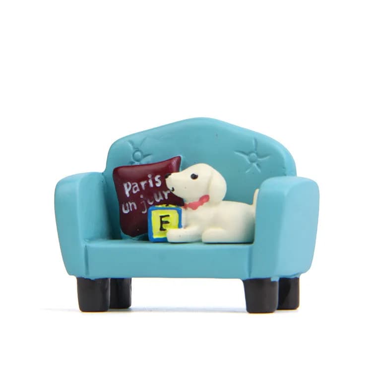 Dog Figurine with Moss Planter, Kawaii Photography Prop for Zakka Decor - image 4