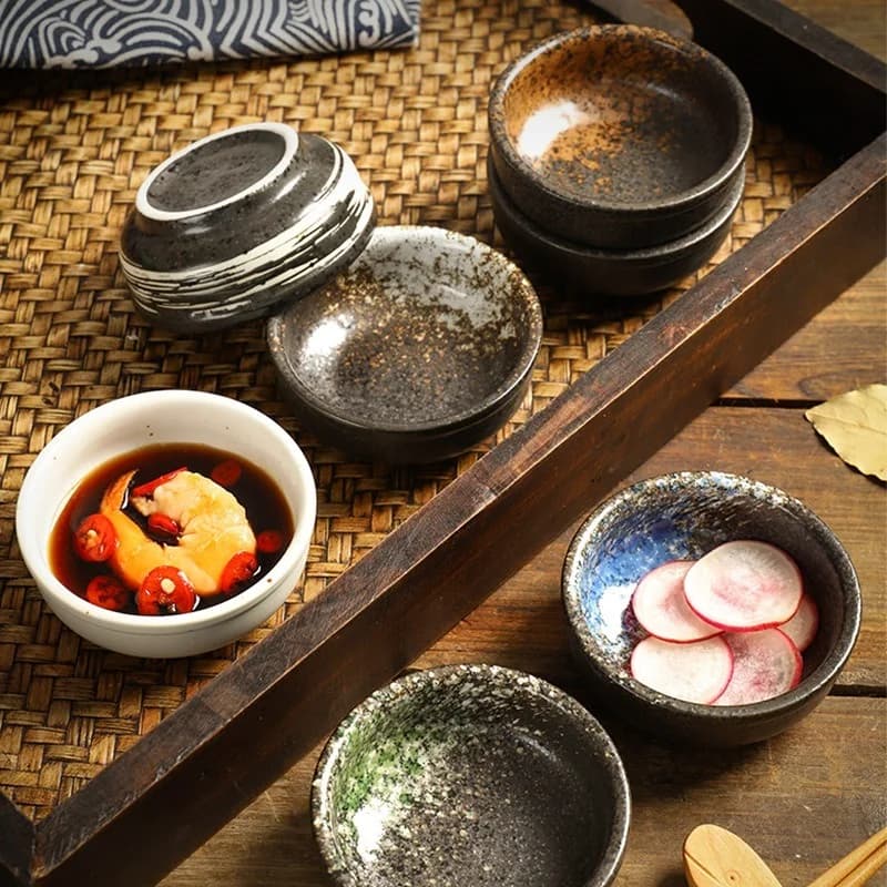 Ceramic Small Plate Japanese Clay Sauce Dish Home Seasoning Plate Tableware Dipping Sauce Dish Kitchen Supplies Dropshipping - image 4