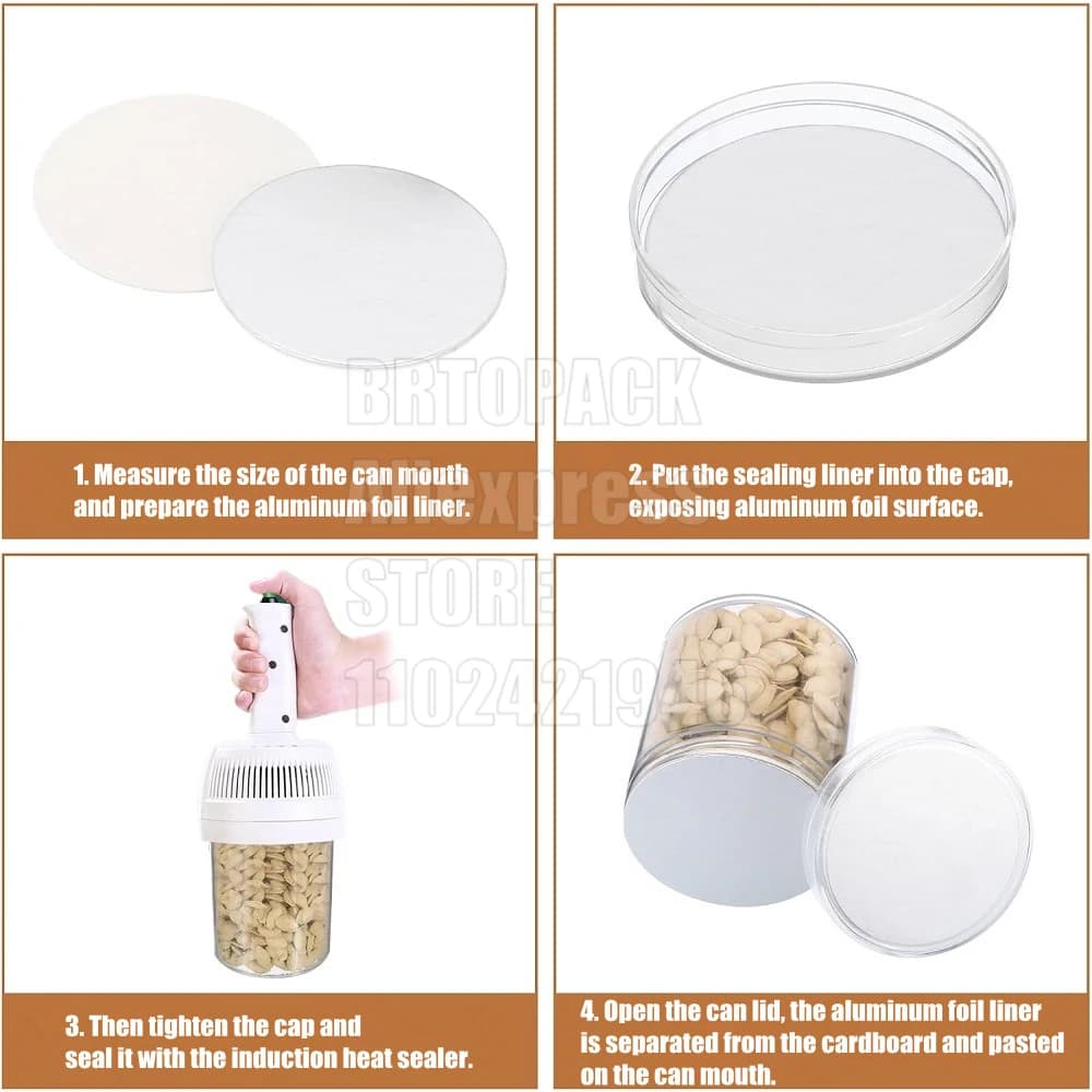 500 Pcs Aluminium Foil Induction Cap Pet film Heat Sealing Liner For Glass PET PP HDPE Cosmetic Bottle - image 4