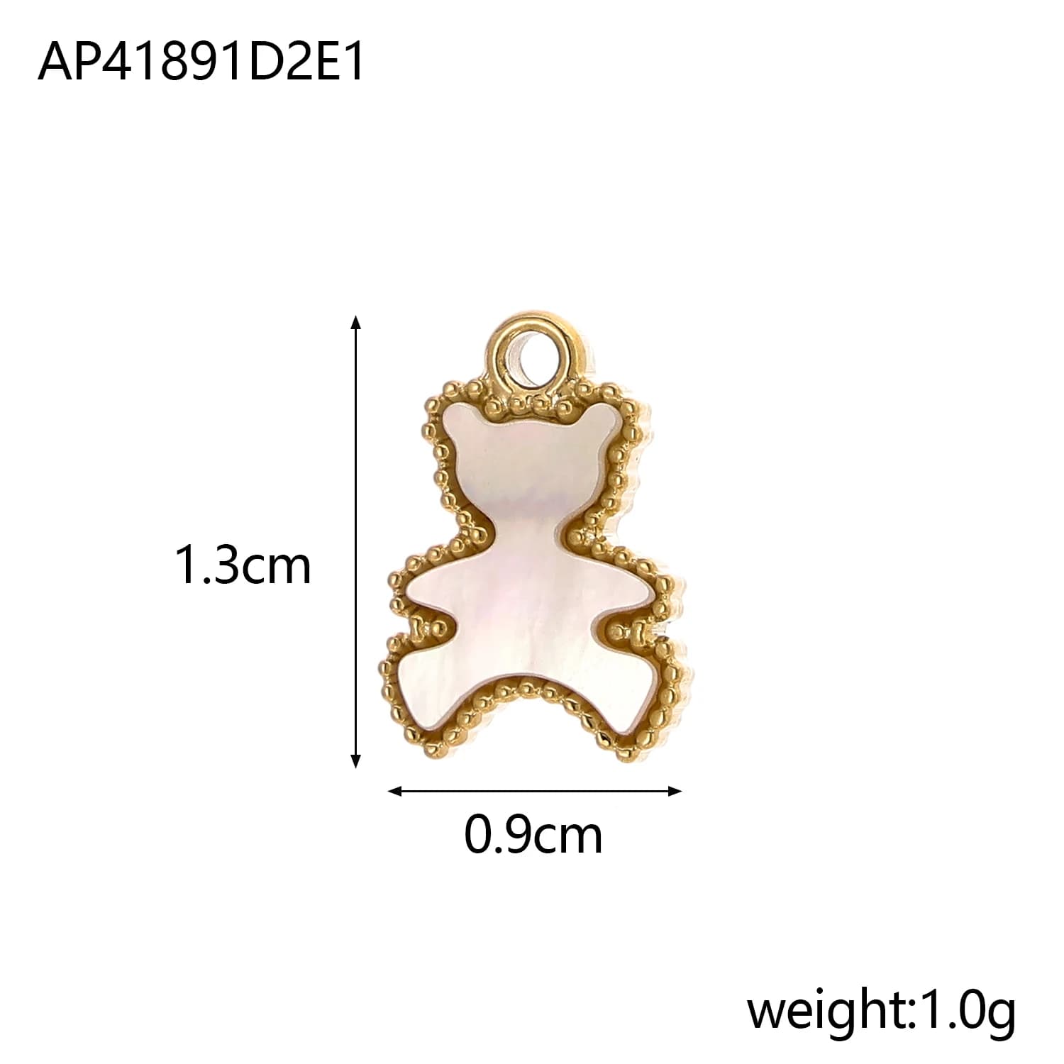 CARLIDANA Stainless Steel Gold Plated Teddy Bear Pendant Cute 3D Teddy Bear Hollow Pendant Charm Waterproof for DIY Jewelry - image 6