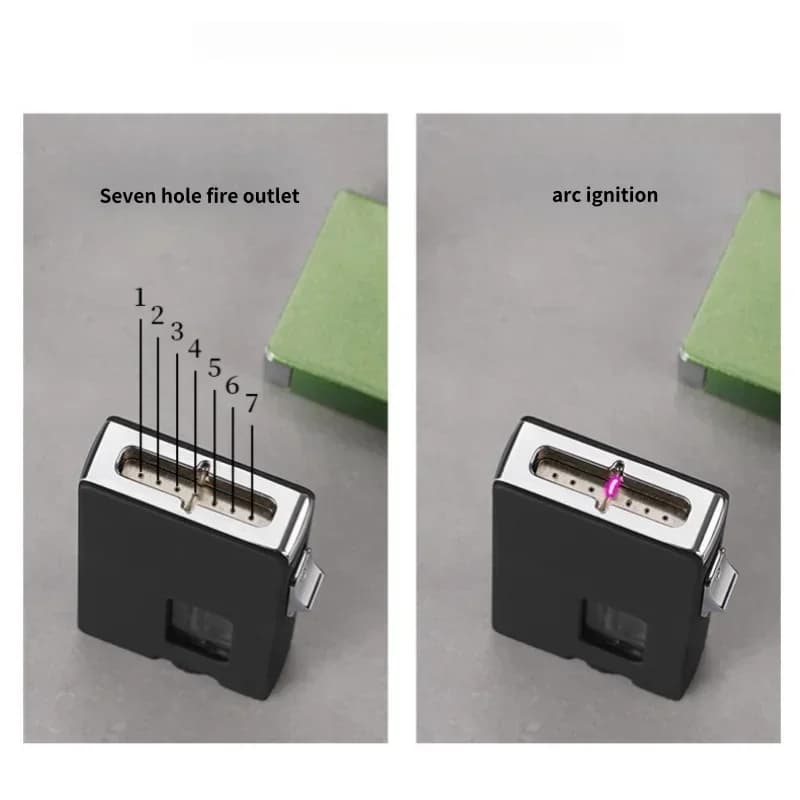 New Windproof Open Flame Gas Metal Lighter LED Visible Window Sensing Vibration Ignition Electric Lighter Smoking Men's Gift - image 5