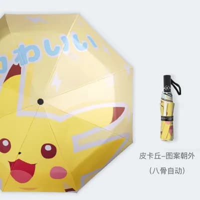 Pokemon Starter Bulbasaur Squirtle Auto Open Close Compact Umbrella Lightweight Travel Sun Rain UV Protection Fan Gift