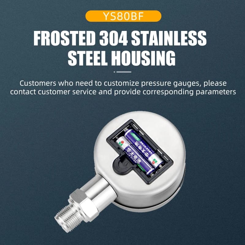 MAIRUIKESI High quality digital Pressure gauges manometer 80mm 0.5%FS 4-digit display 0-100mpa 5-unit mpa,kpa,psi,bar,kg/cm2 - image 6