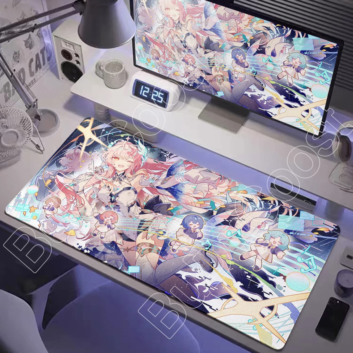 AEMEATH Mechanical Keyboard with High Definition Printing Locking Size Edge Accessories Includes Wuthering Wave Design Mouse Pad