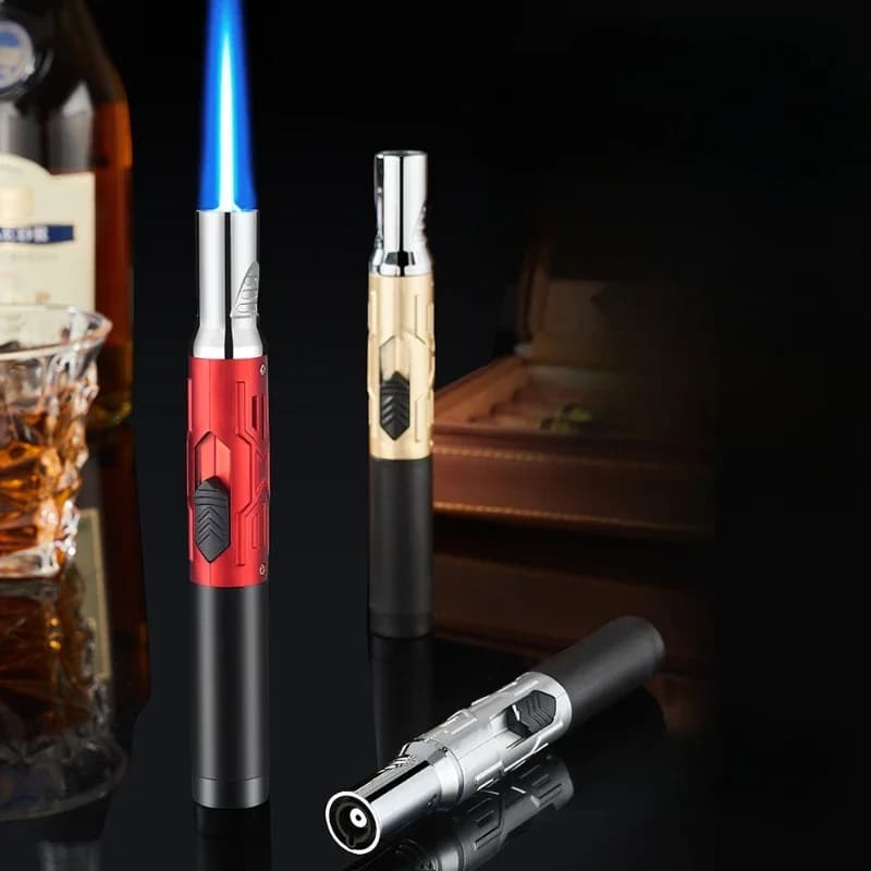 New High Temperature and High Power Spray Gun Lighter Metal Windproof Flame Spray Cigar Outdoor Butane Inflatable Torch Lighter - image 4