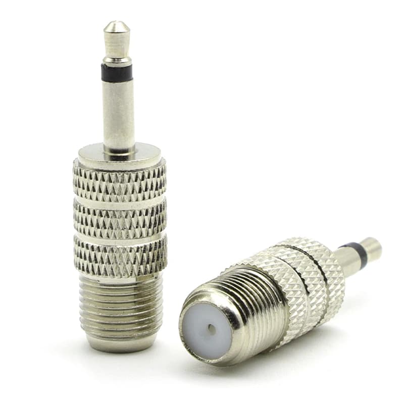 1/2PCS F Female Jack to 3.5mm Mono 1/8" Male Plug RF Coaxial Adapter RF Connectors FM Antenna Connector - image 3