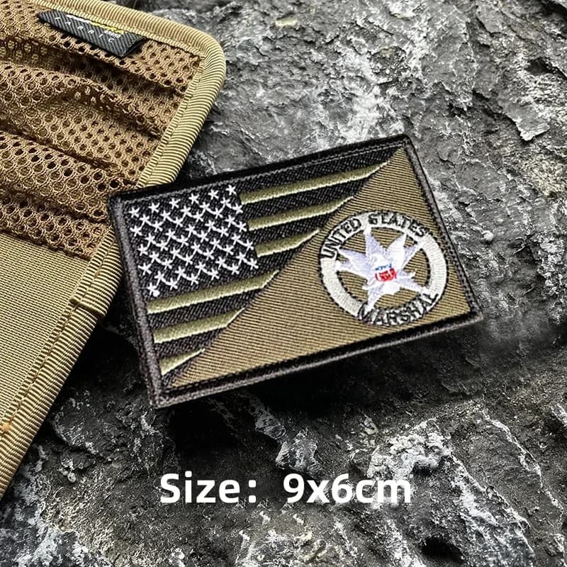 US Federal Marshal Vest Sticker Embroidered Hook&Loop Patch Tactical Accessories Morale Badge Military Patches Armband - image 5