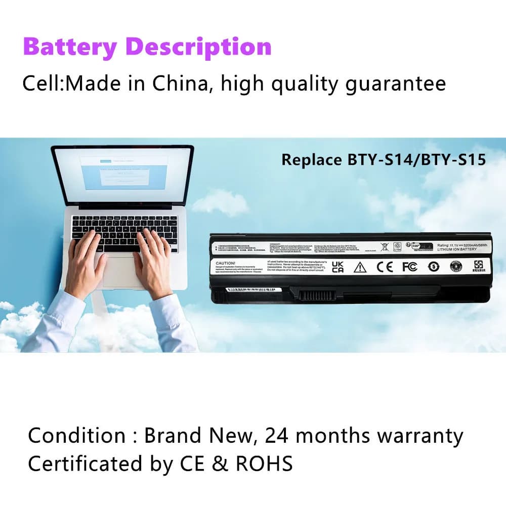 BTY-S14 BTY-S15 Laptop Battery For MSI CR650 FX420 CX650 FX620 GE70 FR400 FX600 FR600 FX603 FR610 FR620 CX70 FX610 FR700 FX400 - image 3