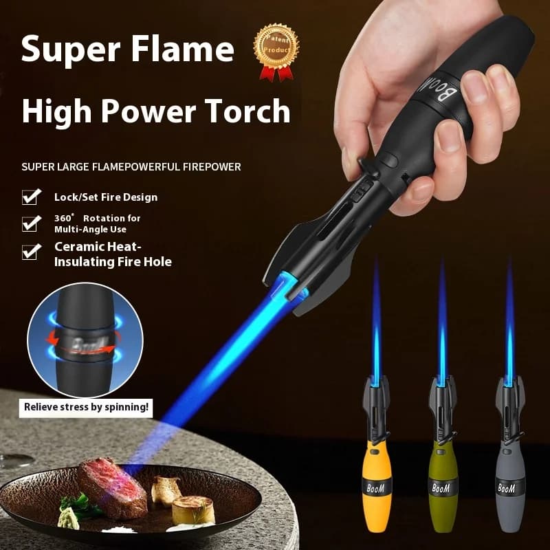 Powerful Metal Windproof Turbo Jet Butane Gas Lighter Barbecue Kitchen Torch Cigar Accessories Ignition Gadgets Bowling Shape - image 5