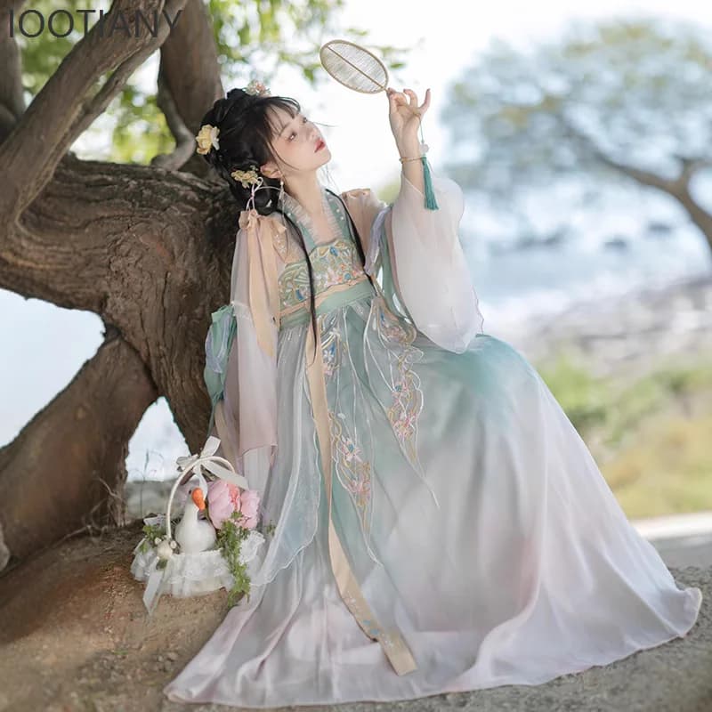 Embroidered Hanfu Dress Tang Dynasty Retro Hanfu Role Playing Costume Gradient Hanfu Carnival Party Stage Performance Dress 2025 - image 5