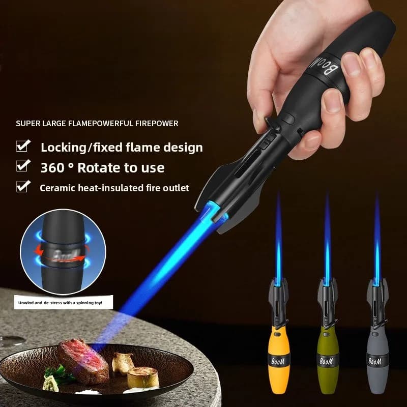 New Rocker Arm Large Flame Shell Outdoor Spray Gun Lighter Windproof Rotatable Pressure Reducing Safety Lock Cigar Lighter - image 3