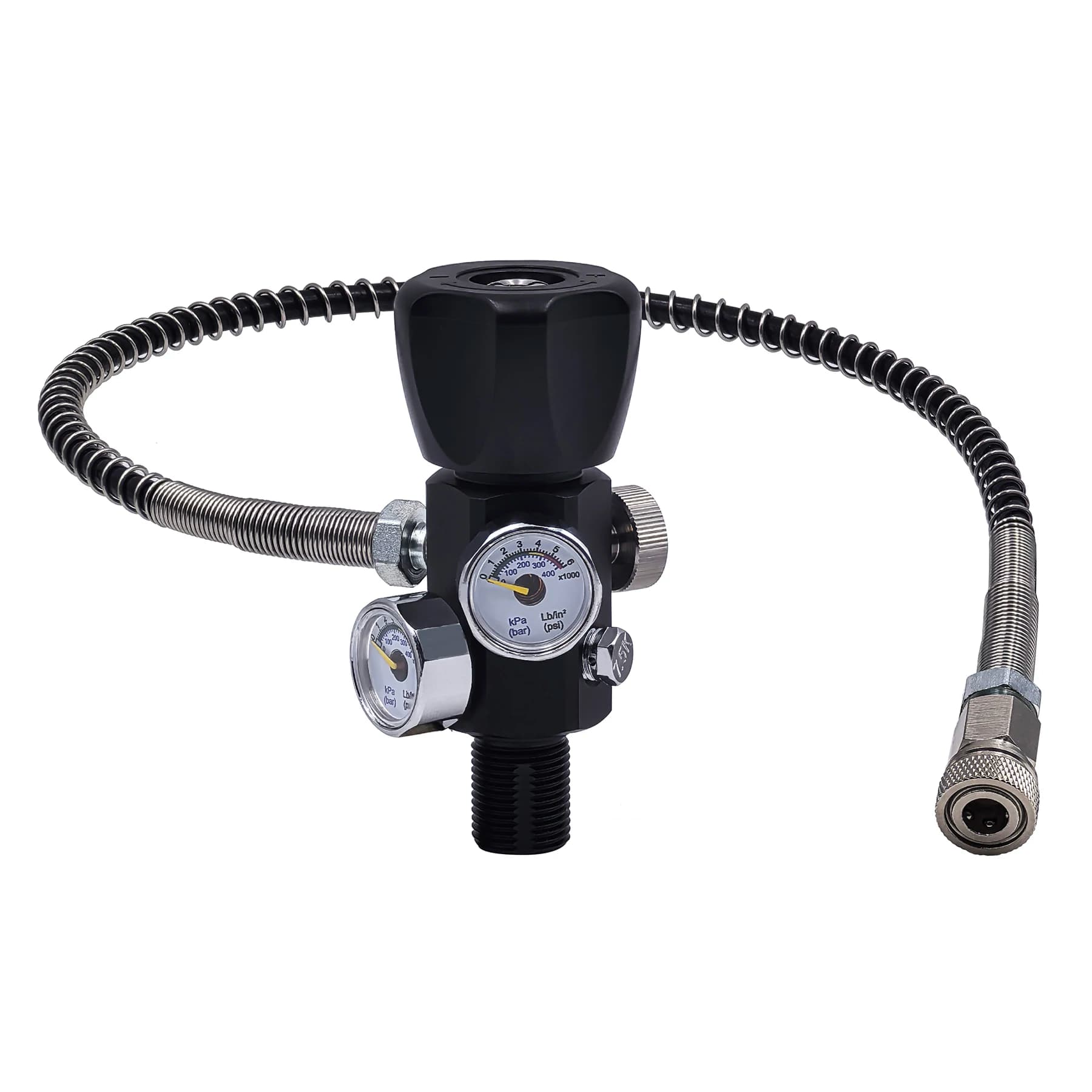 Air Tank Charging Valve DIN Valve Refill Adapter Filling Station Cylinder Dual Gauges 4500psi/300bar Thread M18*1.5 or 5/8-18UNF