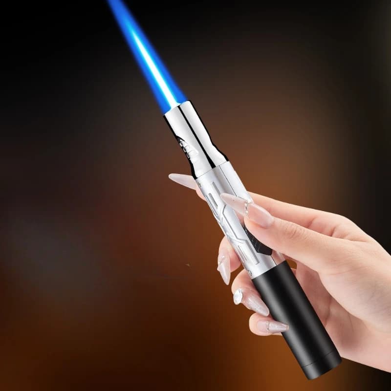 New High Temperature and High Power Spray Gun Lighter Metal Windproof Flame Spray Cigar Outdoor Butane Inflatable Torch Lighter