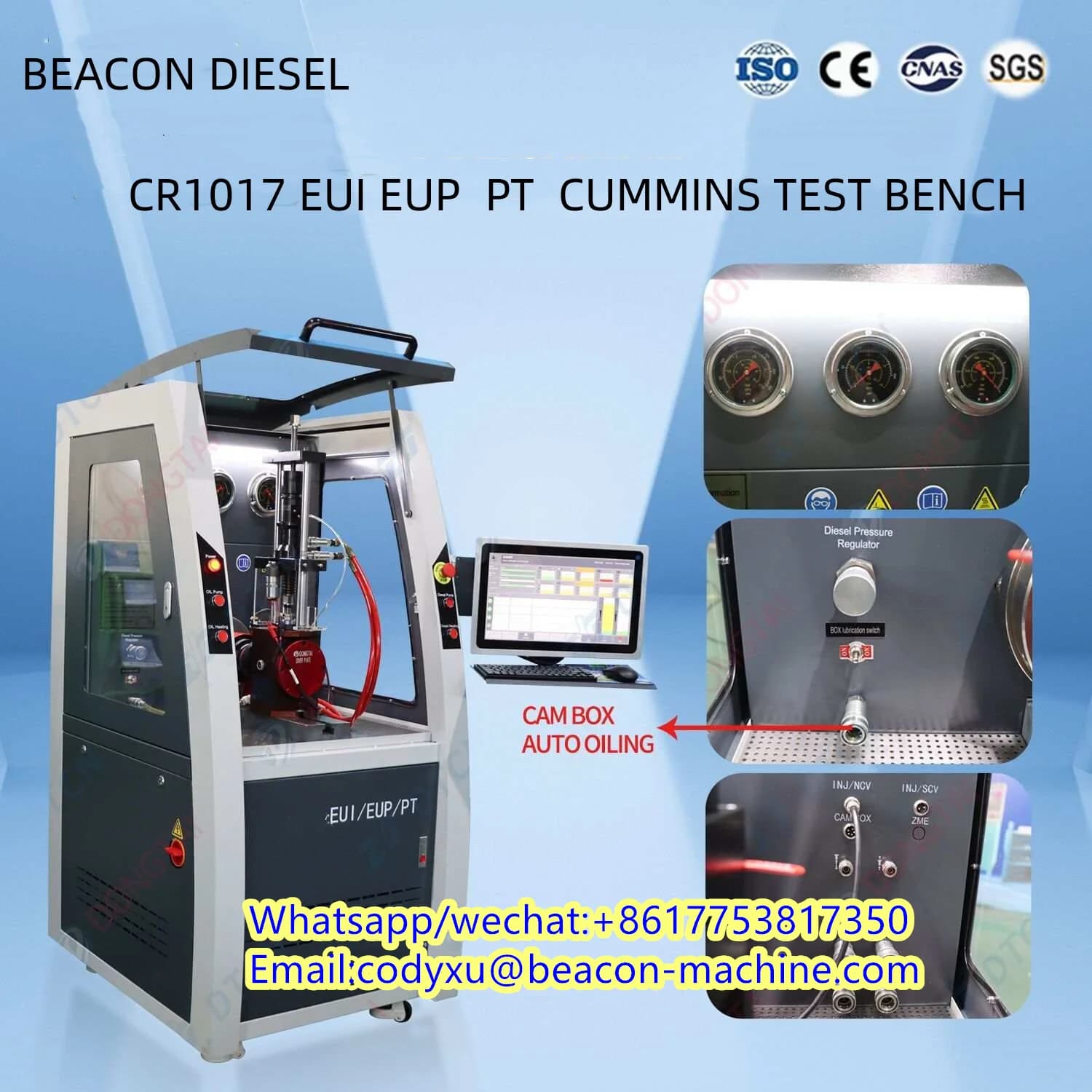 Auto Repair CR1017 CRI CRP EUI EUP PT HEUI Common Rail Injector PumpTest Bench With IMA Code Creating Function for Injector - image 3