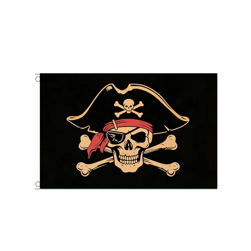 Pirate Skull Crossbones Flag  2x3ft 3x5ft Jolly Roger Banner for Halloween Party Bar Home Yard Pirate Theme Wall Decor