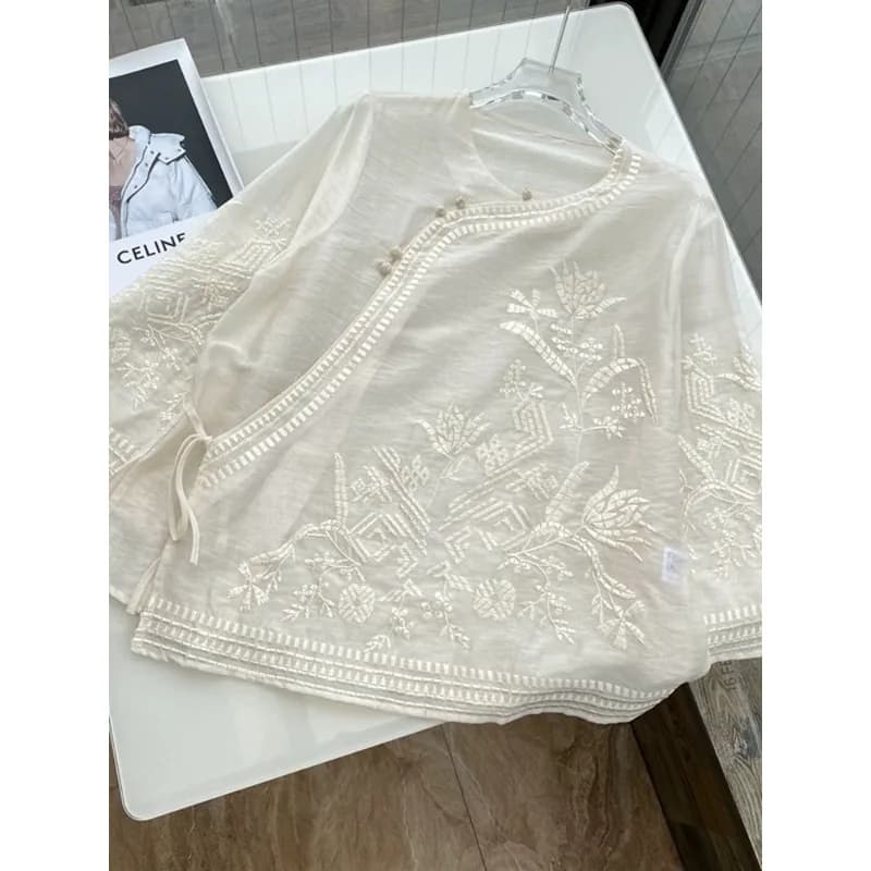 New Chinese Style National Style New High-end Thin Top Versatile Casual Suit Women's Shorts Two-piece Set High Appearance Level - image 5