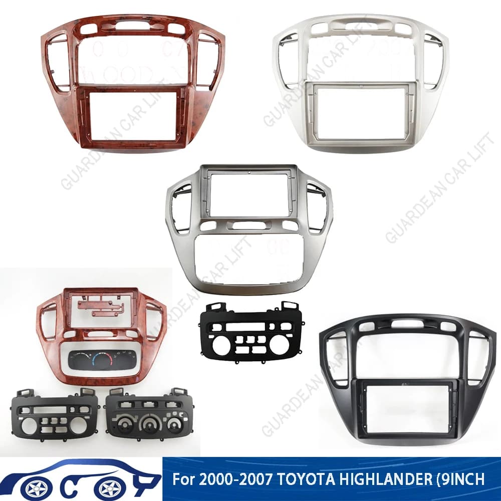 For 2000-2007 TOYOTA HIGHLANDER 9Inch Car Radio Fascias Android GPS MP5 Stereo Player 2 Din Head Unit Panel Dash Frame Installat