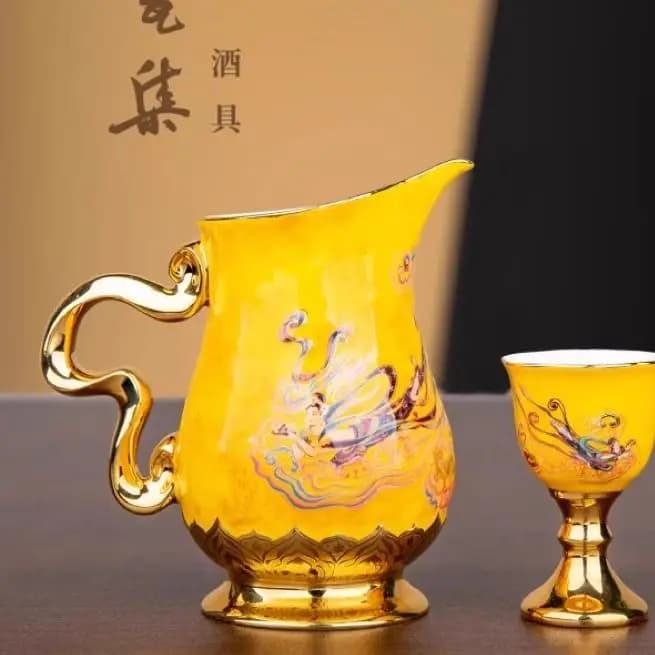 Moutai cultural tourism merchandise wine set, Moutai Huanci collection loose flower flying wine set gift box set, wine dispenser - image 4
