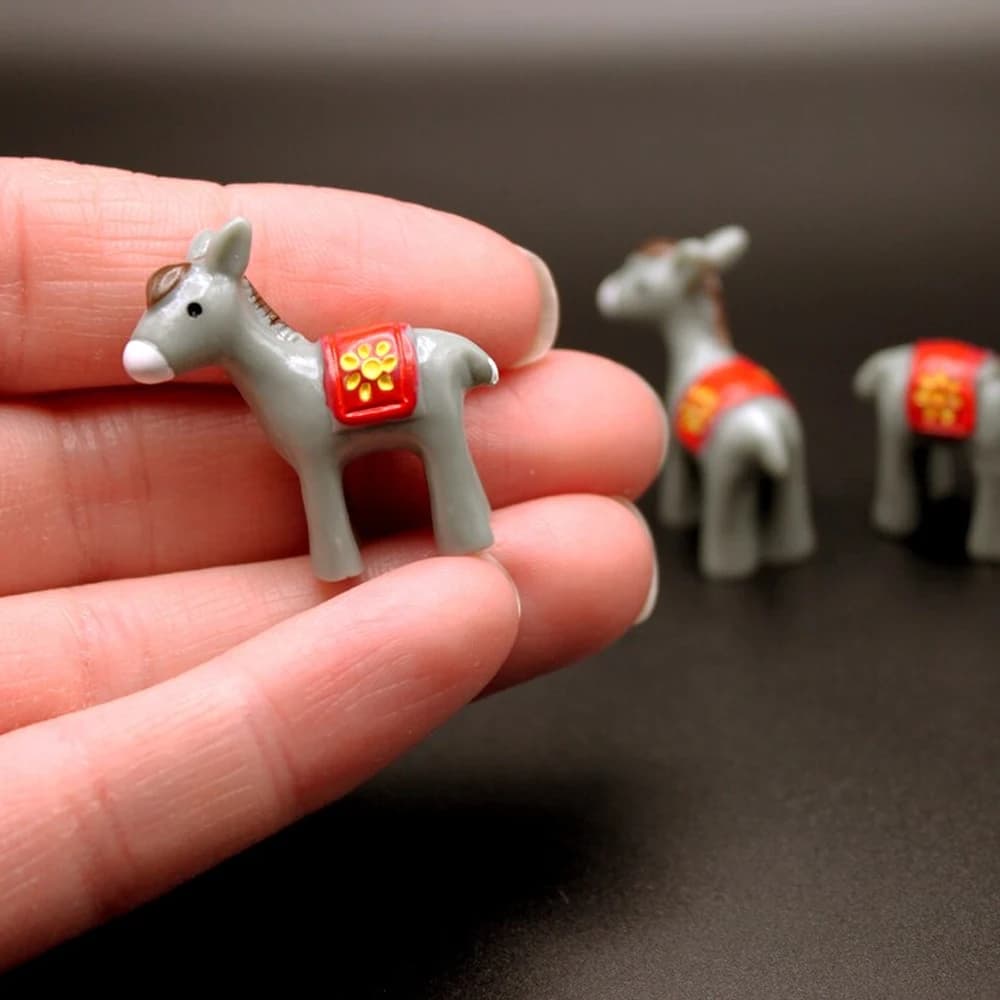5Pcs Resin Mini Donkey Miniatures, Animal Figurines Fairy Garden Ornament, Micro Landscape DIY Craft Decoration - image 3
