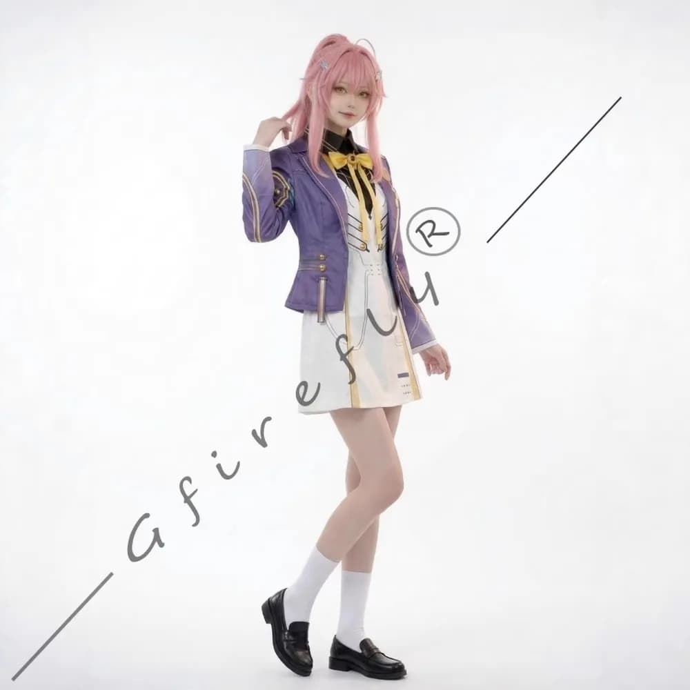 Wuthering Waves Aemeath Same Style School Uniform Cosplay Full Costume Adult Women Stage Show Halloween Carnival Party Outfit - image 6