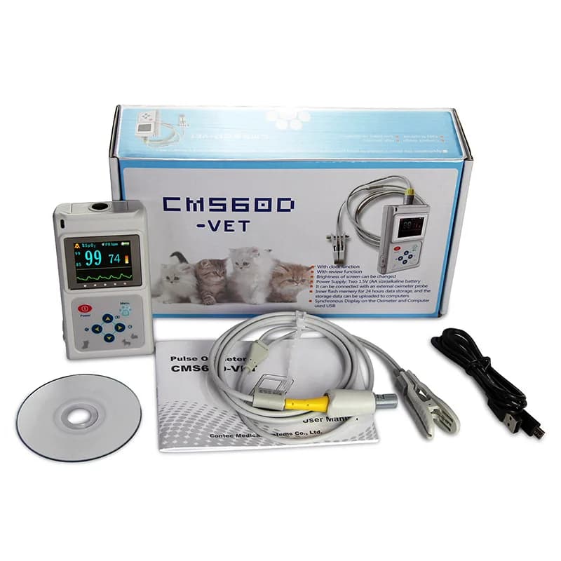 Pet oximeter Animal ear clip type blood oxygen saturation pulse rate monitoring - image 6