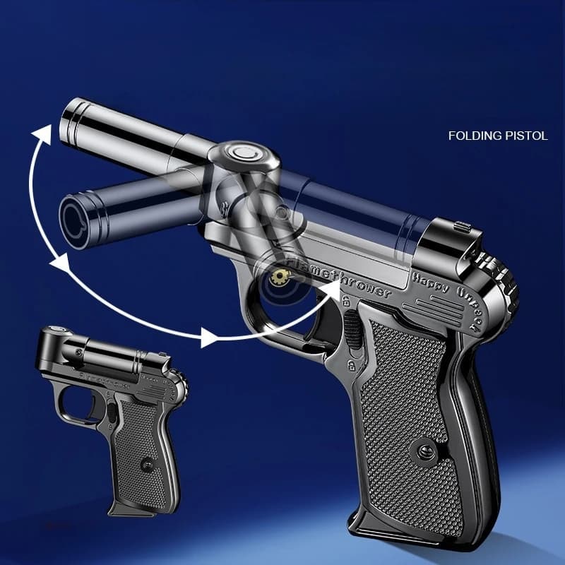 Windproof Foldable Rotary Lighter Outdoor Metal Jet High Power Blue Flame Butane Gas Kitchen Portable Lighter - image 6