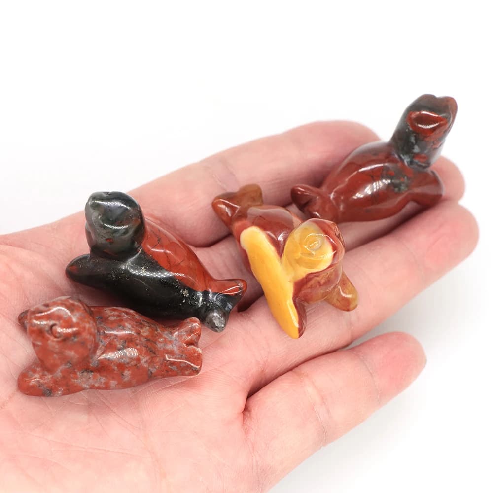 40mm Sea Lion Figures Natural Stones Ocean Animal Statue Healing Crystal Quartz Carved Figurine Room Ornaments Childrens Gift - image 6