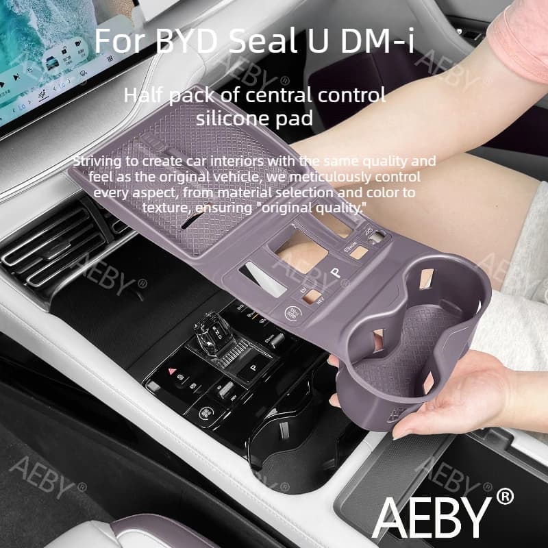 For BYD Seal U DM-i 2025-2026 Center Console Tray,Car Center Console Organizer,Protector,Waterproof Wireless Charging Pad