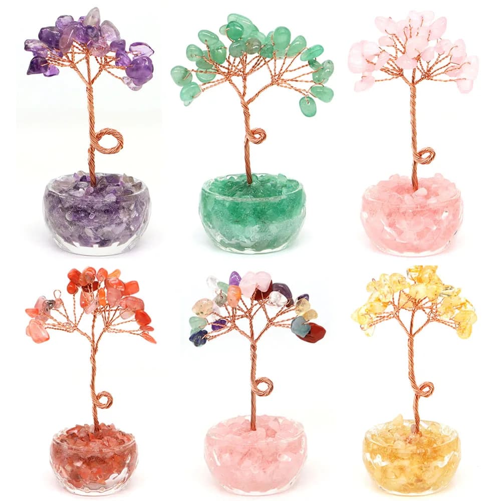 Crystal Money Tree Natural Stone Healing Quartz Gemstones Copper Wire Wrapped Plant Crafts Lucky Gift Feng Shui Home Decoration - image 5