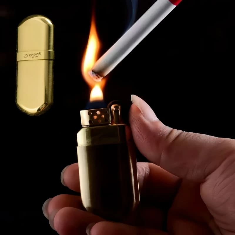 ZORRO 516 Mini Carving Trench Lighter Portable Compact Grinding Wheel Open Flame Lighter Cigarette Accessories Men's Gift