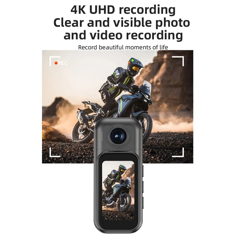 4K 1080P Wearable Body Worn Action Thumb  Camera Charging Pod Hands Free Recording Portable Camcorder For Work Travel Cycling - image 3