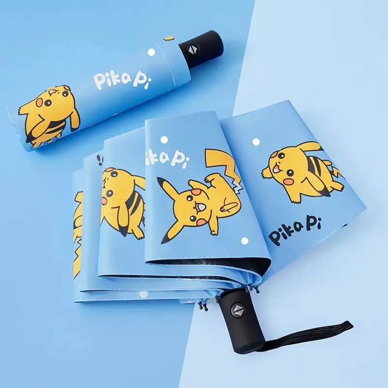 Hot Sale Pikachu Automatic Folding Umbrella Dual Use for Sun Rain UV Protection Ins Style Portable Parasol for Female Students - image 5