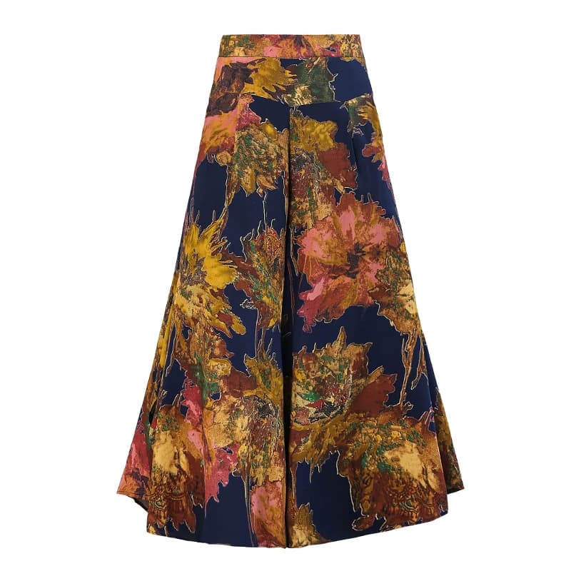 Fanmuer 2025 Summer Pants Women Casual Loose Elastic Waist Vintage Pant Trousers Women Wide Leg Pants Print Calf-length Pants - image 6