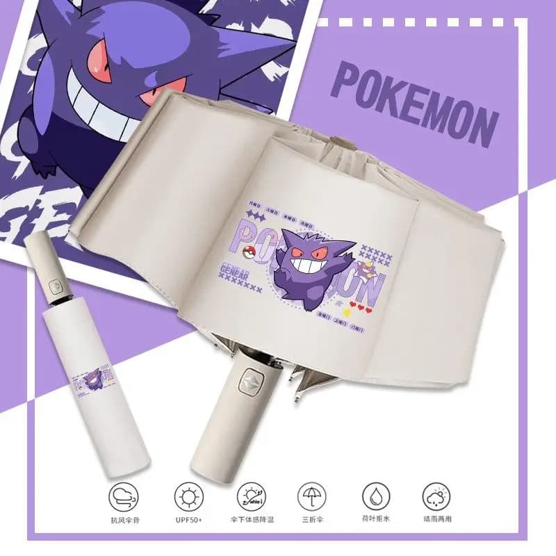 Hot Sale Auto Open Close Pokemon Umbrella Pikachu Gengar Cute Cartoon Folding Rainproof UV Protection Travel Gift for Fans - image 3