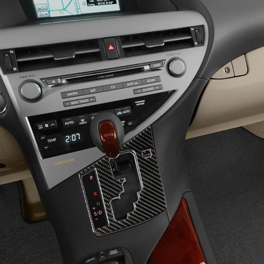 Car Interior Glove Box Steering Wheel Button Door Handle Panel Black Carbon Fiber Trim Sticker For Lexus RX350 RX450 2010-2012 - image 3