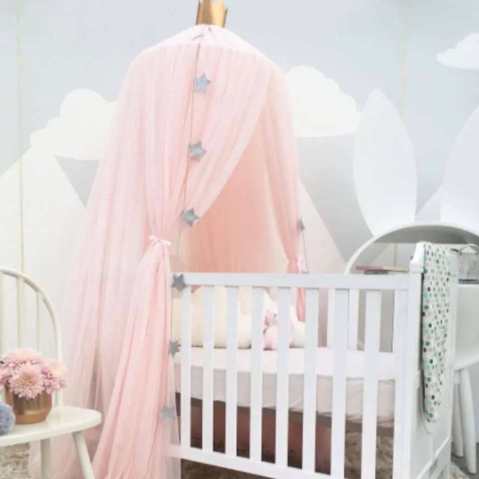 Baby Canopy Mosquito Net Bed Canopy Curtain Bedding Crib Netting Pink Girls Princess Play Tent for Kids Children Room Decoration - image 4