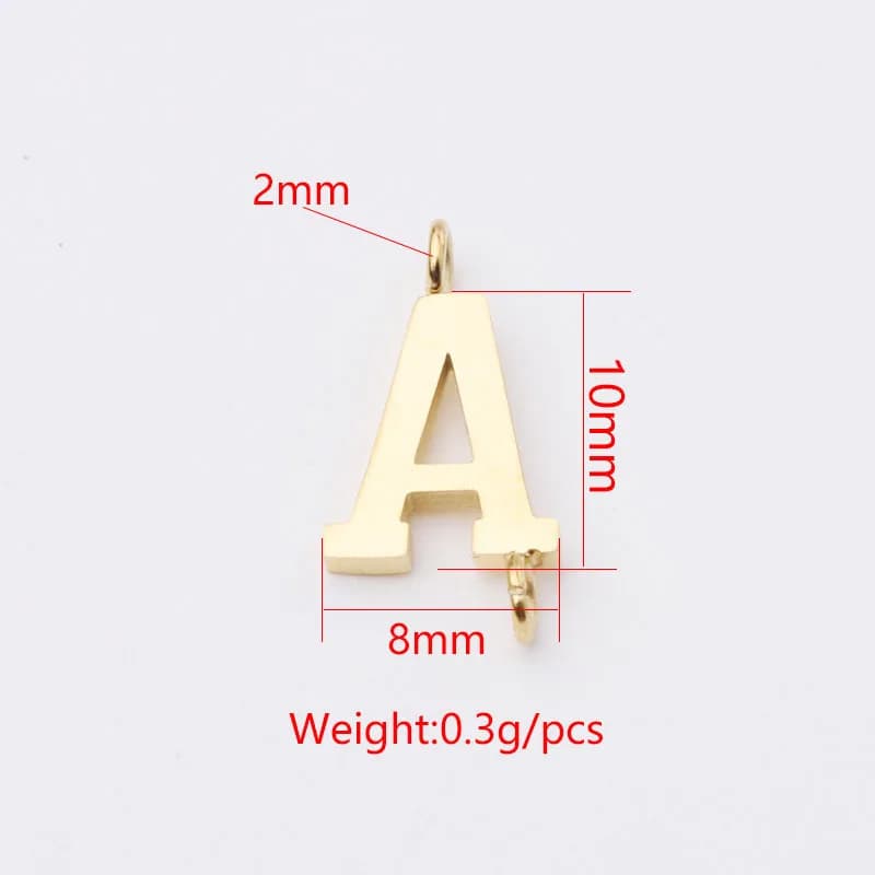 26Pcs/Lot Mirror Polish Stainless Steel Charms Initials Letter Connector Charms  For DIY Making Necklace Braid Bracelets - image 5
