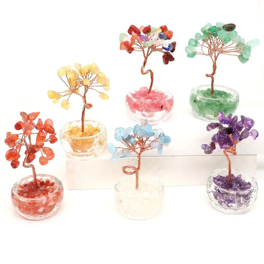 Crystal Money Tree Natural Stone Healing Quartz Gemstones Copper Wire Wrapped Plant Crafts Lucky Gift Feng Shui Home Decoration - image 4
