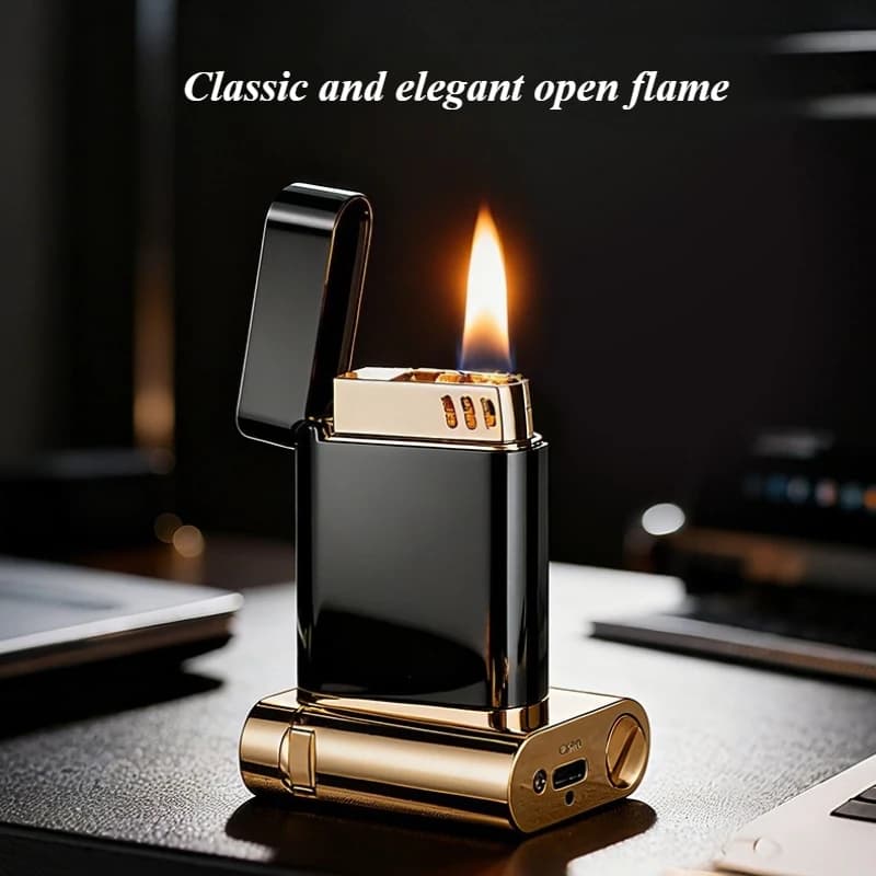 Creative Intelligent Voice Controlled Lighter Type-C Charging Elegant Open Flame Portable Metal Lighter Men's Business Gift - image 4