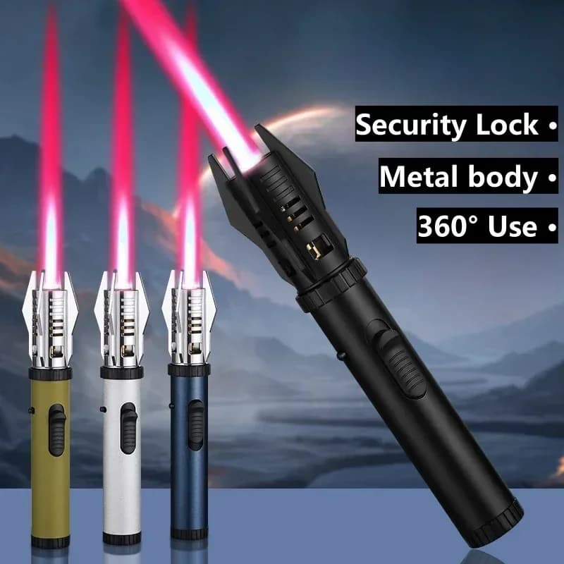 Planet Lightsaber Metal Outdoor Windproof Turbine Torch Jet Lighter BBQ Welding Cigar Tool Butane Gas Lighter 360° Gun - image 4