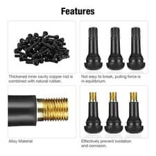 LOT 200 TR 413 SNAP-IN TIRE VALVE STEMS SHORT BLACK RUBBER MOST POPULAR VALVE - image 6