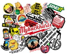 Funny Hard Hat Sticker (25 pack) Most Popular Tool Box joke s Decal