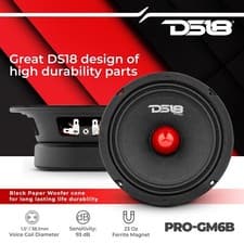 DS18 PRO-GM6B 6.5" MIDRANGE CAR SPEAKER WITH BULLET LOUDSPEAKER 480 WATTS 8 OHM - image 4