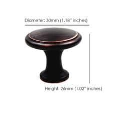 10 Pack Round Cabinet Knob Pull Handle Kitchen Bath Rubbed Bronze Popular - image 2