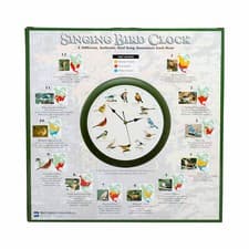 The Original Singing Bird Hanging Wall Sound Clock, 13 Inch, Green - image 4